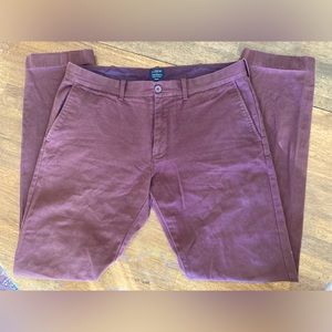 J. Crew Driggs Slim Straight Chino Maroon (34/34)